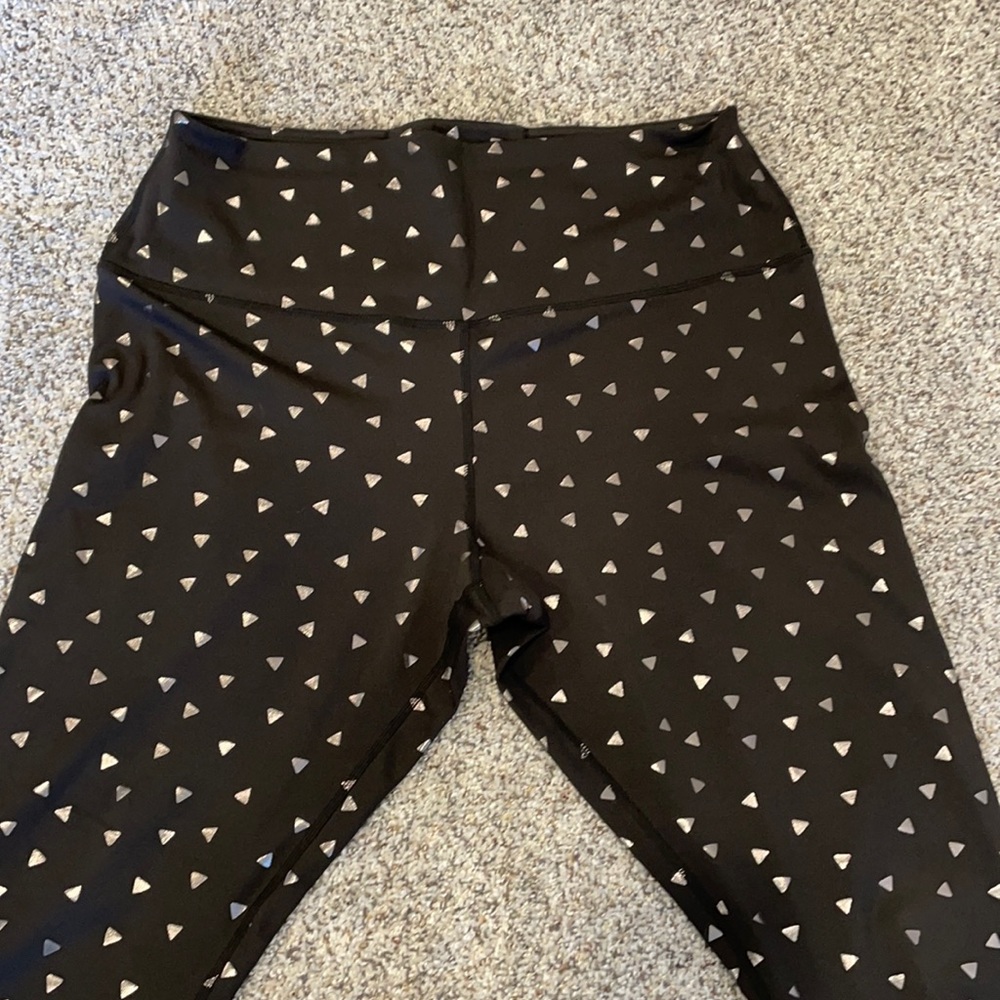 Glider Black and bronze full length leggings